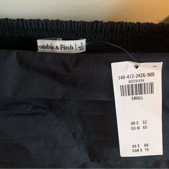 Black Abercrombie rouched puff long sleeve size S - Picture 3 of 3